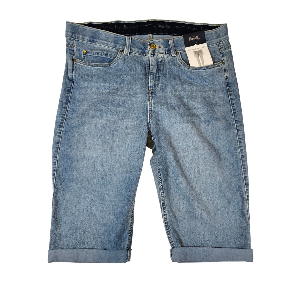 Rafaella Women's Stretch Denim Capri Pants/Skimmer Shorts--Lt Wash Blue NWT-Sz16